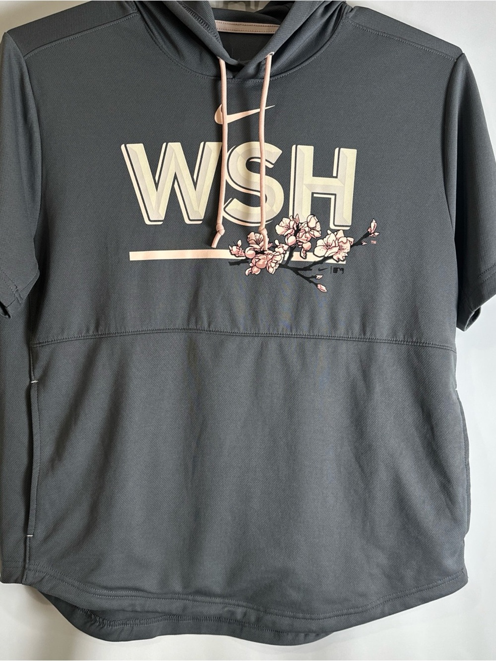 Nike Washington Nationals Charcoal Hoodie with Blush Floral Logo
